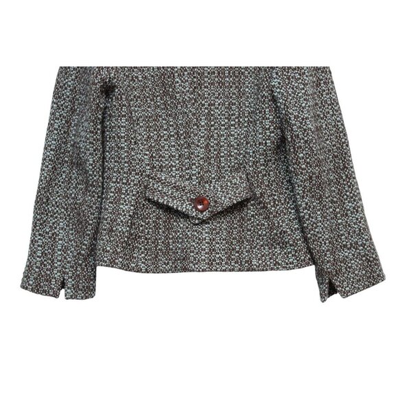 Vintage J Jill Blazer Jacket Size 8 Blue Brown Tweed Preppy Wool Blend Classic - Picture 10 of 11